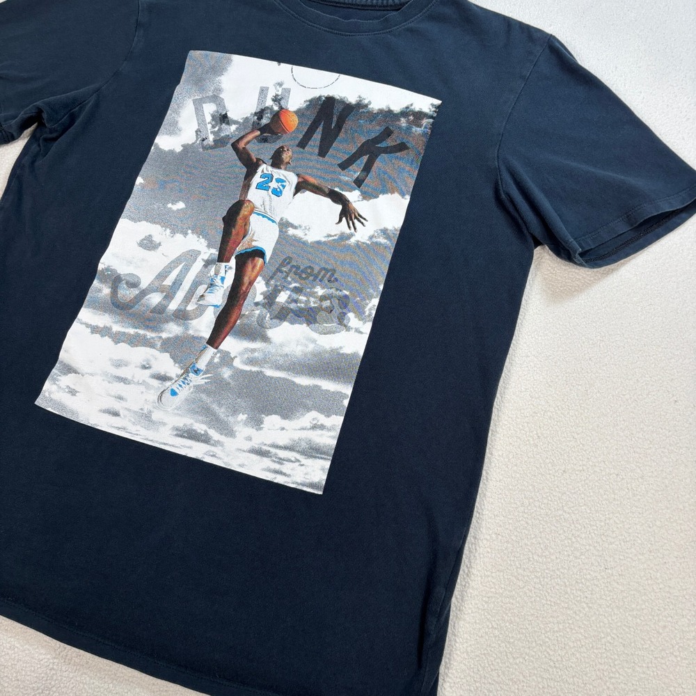 Jordan Graphic T-Shirt Men's M Black Dunk From Above 100% Cotton Basketball - Picture 5 of 13